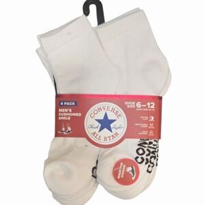 Converse 6-PK Cushioned Ankle Socks - White